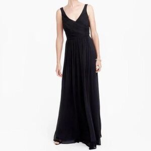 J Crew 100% Silk Chiffon Formal Gown SZ 4